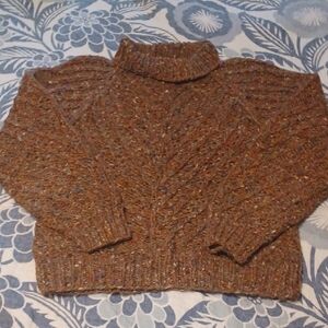 DOMINICK 100% Wool Vintage Brown Multicolor Knit Sweater Womens Scandinavian Med